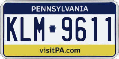 PA license plate KLM9611