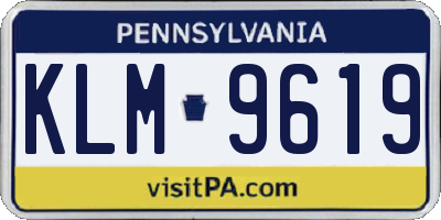 PA license plate KLM9619