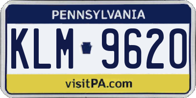 PA license plate KLM9620