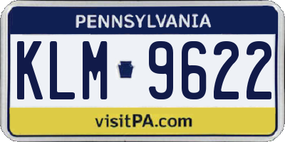 PA license plate KLM9622