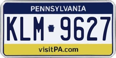 PA license plate KLM9627