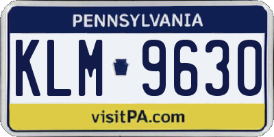 PA license plate KLM9630