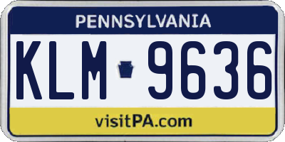 PA license plate KLM9636