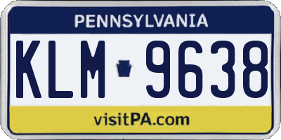 PA license plate KLM9638