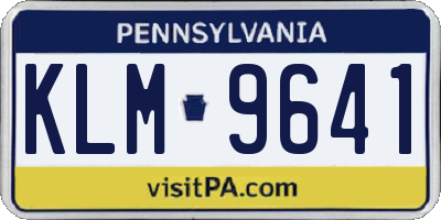 PA license plate KLM9641