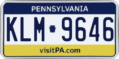 PA license plate KLM9646