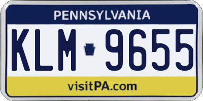 PA license plate KLM9655