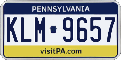 PA license plate KLM9657