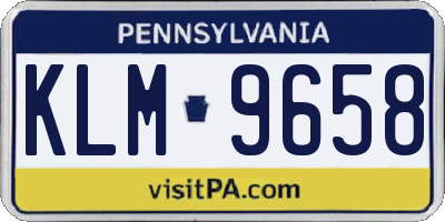 PA license plate KLM9658