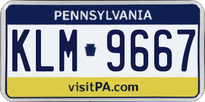 PA license plate KLM9667