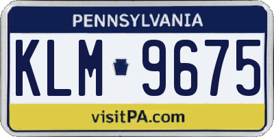 PA license plate KLM9675