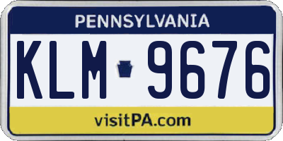 PA license plate KLM9676