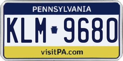 PA license plate KLM9680