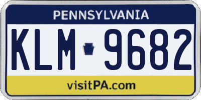 PA license plate KLM9682