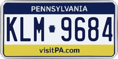 PA license plate KLM9684
