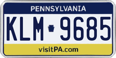 PA license plate KLM9685