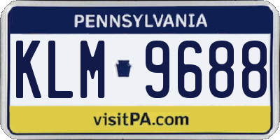 PA license plate KLM9688