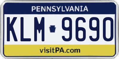 PA license plate KLM9690