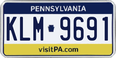 PA license plate KLM9691