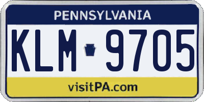 PA license plate KLM9705