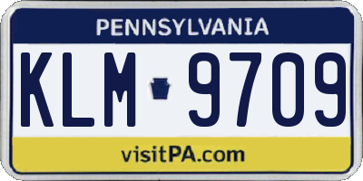 PA license plate KLM9709