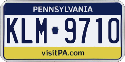 PA license plate KLM9710