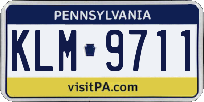 PA license plate KLM9711