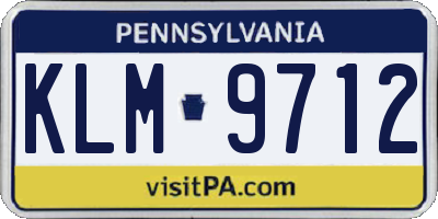 PA license plate KLM9712