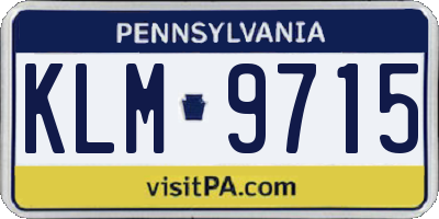 PA license plate KLM9715