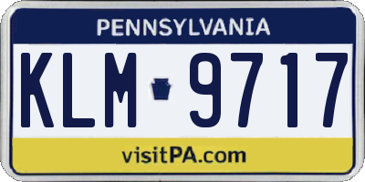 PA license plate KLM9717