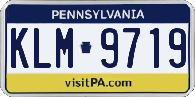 PA license plate KLM9719