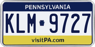 PA license plate KLM9727