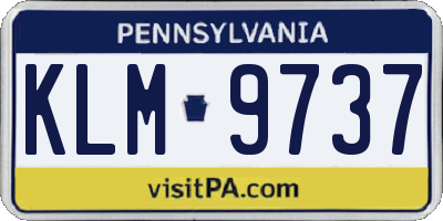 PA license plate KLM9737