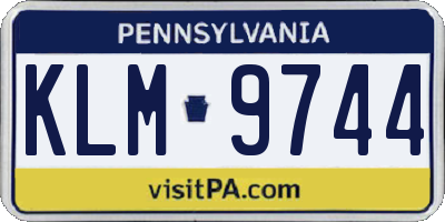 PA license plate KLM9744