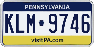 PA license plate KLM9746