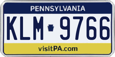 PA license plate KLM9766