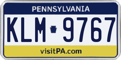 PA license plate KLM9767