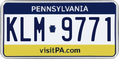 PA license plate KLM9771