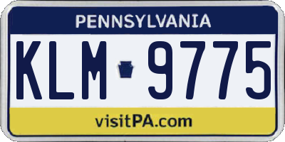 PA license plate KLM9775
