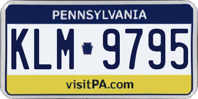 PA license plate KLM9795