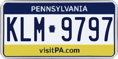 PA license plate KLM9797