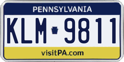 PA license plate KLM9811