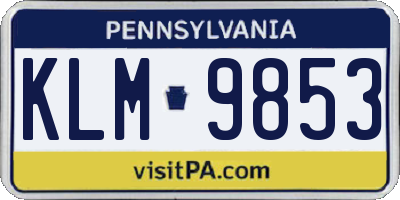 PA license plate KLM9853