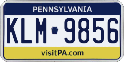 PA license plate KLM9856