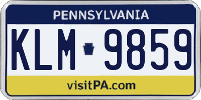 PA license plate KLM9859