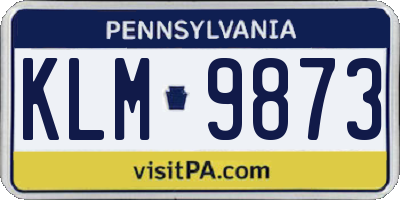PA license plate KLM9873