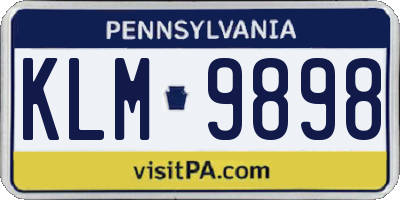 PA license plate KLM9898