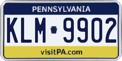 PA license plate KLM9902