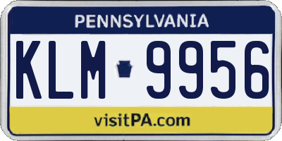 PA license plate KLM9956