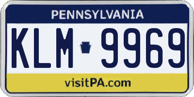 PA license plate KLM9969